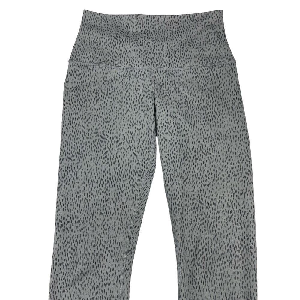 LULULEMON Wunder Under Crop II Luon Roll Down Sz 4 Dottie Dash Slate Black - Picture 8 of 11
